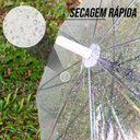 Ver imagem 2 de GUARDA CHUVA TRANSPARENTE AUTOMATICO BENGALA GRANDE RESISTENTE CABO CURVO TIPO PORTARIA SECA RAPIDO 
