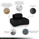 Ver imagem 5 de Sofá Modular Dakota 3 Lugares 174cm PU Preto G33 Encosto Almofada Solta Gran Belo