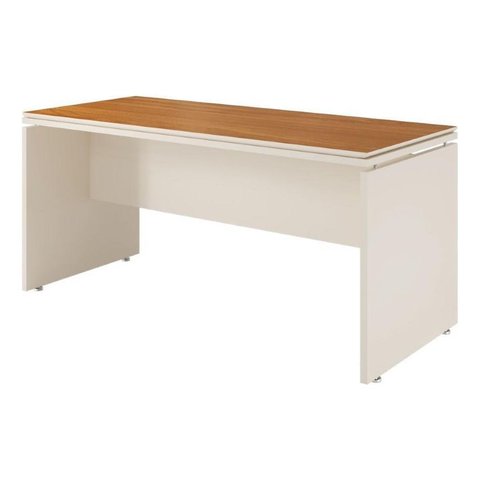 Mesa de Escritório 160cm com Tampo Duplo Praime Office:off/cedro