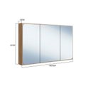 Ver imagem 3 de Armário Espelheira para Banheiro 100cm com 3 Portas Lavinia Marrom Mel