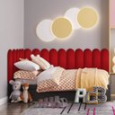 Ver imagem 1 de Cabeceira Nuvem Estofada Suede para Cama Box - Módulo 20cm X 60cm:vermelho