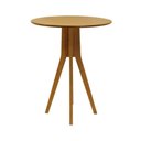 Ver imagem 2 de Mesa Bistrô Sevilha sem Porta 1 Prateleira Madeira Maciça e MDF 80cm Amêndoa