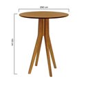Ver imagem 3 de Mesa Bistrô Sevilha sem Porta 1 Prateleira Madeira Maciça e MDF 80cm Amêndoa