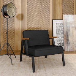 Poltrona Decorativa Coimbra Preto/cinamomo/preto - Móveis Arapongas Preto Fosco/cinamomo/preto 06 - 2