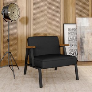 Poltrona Decorativa Coimbra Preto/cinamomo/preto - Móveis Arapongas Preto Fosco/cinamomo/preto 06