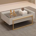 Ver imagem 2 de Mesa de Centro Espelhada para Sala de Estar Pés Industrial Malika D05 Bali - Lyam Decor