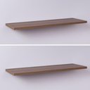 Ver imagem 1 de Kit com 2 Prateleiras 60 X 20cm Suporte Invisivel - Cor Madeira Escura