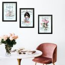 Ver imagem 1 de Kit 3 Quadros Cozinha Azul e Rosa Café de Paris 45x34cm:madeira Preta