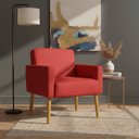 Ver imagem 1 de Poltrona Hope Decorativa Confortável para Sala Quarto Recepção Tecido Suede Pés Palito