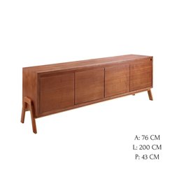 Buffet Fiori - Madeira Maciça e Mdf 2,00m com 4 Portas - Távoli Decor - 5