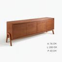 Ver imagem 5 de Buffet Madeira Maciça Tauari Acabamento em Verniz PU Acetinado Luxo em Alta Qualidade Távoli Decor
