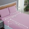 Lençol Cama Casal Percal 200 Fios 100% Algodão 4 Peças Liso com Elástico:rosa Bebe - 6