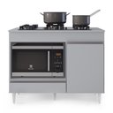 Ver imagem 3 de Balcão de Cozinha 102cm para Cooktop Georgia Cinza Claro - Lumil
