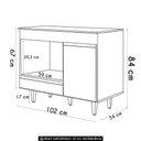 Ver imagem 5 de Balcão de Cozinha 102cm para Cooktop Georgia Cinza Claro - Lumil