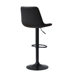 Banqueta Alta Vintage Estofada com Base Giratória e Regulagem de Altura - Preto - 4