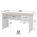Ver imagem 2 de Kit Mesa de Escritório 120x60cm com Gaveta + Cadeira Netflex
