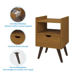 Mesa de Cabeceira para Quarto Elegance:freijó - 4