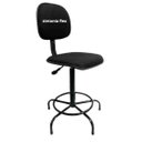 Ver imagem 3 de Cadeira Caixa Alta Apoio de Pé Base Fixa Tecido Preta