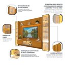 Ver imagem 7 de Estante e Home Theater Ripado para TV até 84 Polegadas com 100% MDF 304,8cmx217cm Led Ripada 5 Portas Nobre Clean Luminare Marrom Naturale