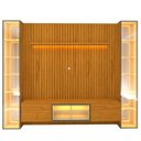 Ver imagem 2 de Estante e Home Theater Ripado para TV até 84 Polegadas com 100% MDF 304,8cmx217cm Led Ripada 5 Portas Nobre Clean Luminare Marrom Naturale