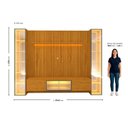 Ver imagem 6 de Estante e Home Theater Ripado para TV até 84 Polegadas com 100% MDF 304,8cmx217cm Led Ripada 5 Portas Nobre Clean Luminare Marrom Naturale