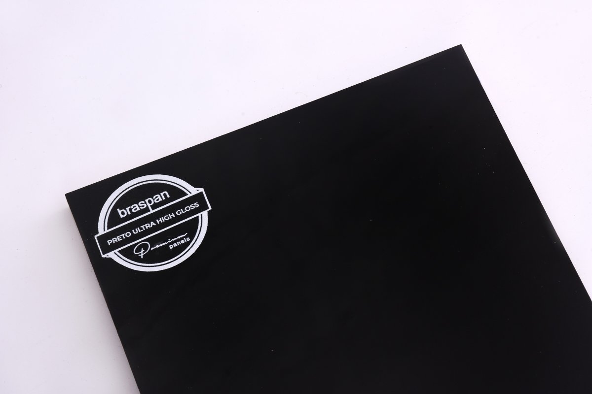 MDF Premium UHG Preto - Alto Brilho Braspan 18mm 1300mm - 2