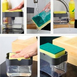 Dispenser de Detergente para Cozinha Esponja Limpeza Louça Dosador - 6