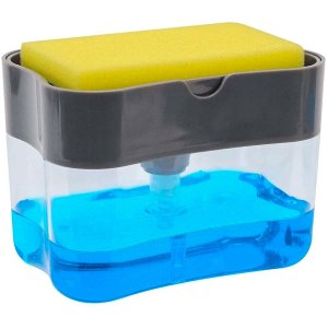Dispenser de Detergente para Cozinha Esponja Limpeza Louça Dosador