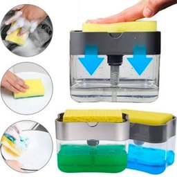 Dispenser de Detergente para Cozinha Esponja Limpeza Louça Dosador - 4