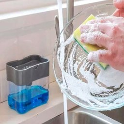 Dispenser de Detergente para Cozinha Esponja Limpeza Louça Dosador - 7