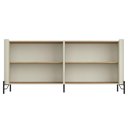 Ver imagem 4 de Balcão Buffet P/ Sala Porta Brise 180cm Pés Metal 100% Mdf Cor:louro e Luna com Dourado