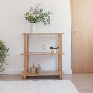 Estante Laguna 3 Prateleiras 90cm Verniz Amêndoa