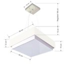 Ver imagem 2 de Lustre para Sala de Jantar Vivare Md-4404 Cúpula em Tecido 50x50cm Cor Branco Bivolt