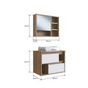 Ver imagem 3 de Gabinete para Banheiro Suspenso 60cm com Cuba e Espelheira Mel Branco Clvp03 Versato Nova Móbile