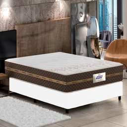 Cama Box Casal Colchão Molas Flora Gazin + Box Sintético 52x138x188 Cor:Branco - 2