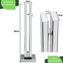 Ver mais imagens de Torre Guarda Corpo Pinça 1 Furo para Vidro 30cm Inox Fs
