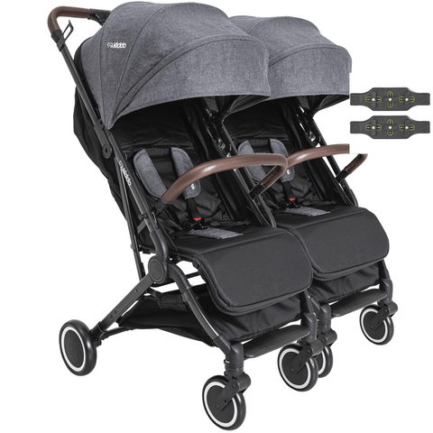 Carrinho para Gemeos Duplo Compacto Kiddo Sprint Ii Grafite