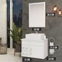 Ver imagem 2 de Conjunto Turquesa Mdf Gabinete de Banheiro com Pia e Espelheira