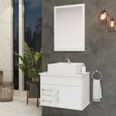 Ver imagem 1 de Conjunto Turquesa Mdf Gabinete de Banheiro com Pia e Espelheira