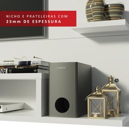 Painel para Tv até 60 Polegadas Madesa Alfa - Branco - 6