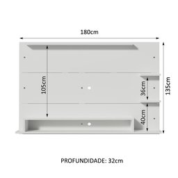 Painel para Tv até 60 Polegadas Madesa Alfa - Branco - 4