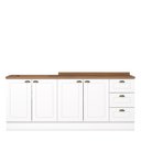 Ver imagem 1 de Cozinha Modulada Americana 2 Peças Balcões 120cm e 80cm Branco/nature com Tampos Mdp - Móveis