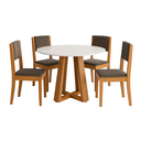 Ver imagem 1 de Conjunto Sala de Jantar Mesa Athenas Redonda 4 Cadeiras Trento Dobuê