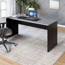 Ver imagem 1 de Mesa Escrivaninha Escritório 110cm X 70cm Pés Painel F5 Cor:cinza Sagrado com Preto