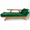 Sofá Japão Futon Verde Bandeira Em Madeira Maciça Cor Mel - 2