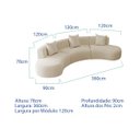 Ver imagem 3 de Kit Sofá Modular 4 Lugares Moderno Curvo Orgânico Duna Bouclé