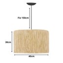 Ver imagem 4 de Luminária de Teto Shalon Corda Sisal Natural Palha Moderna:preto