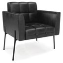 Ver imagem 6 de Poltrona Sala Pé Metal Preto Kit 2 Ana Sintético Pu Preto - Ibiza