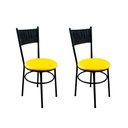 Ver imagem 1 de Conjunto 2 Cadeiras Pretas para Cozinha Viena Preta Assento Amarelo
