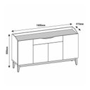 Ver imagem 5 de Buffet 160cm 4 Portas 1 Gaveta Ravena Versátile Casa D